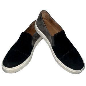 FRYE Women's Gemma Slip on Sneakers US 6 M gray Navy Suede Leather Cap Toe